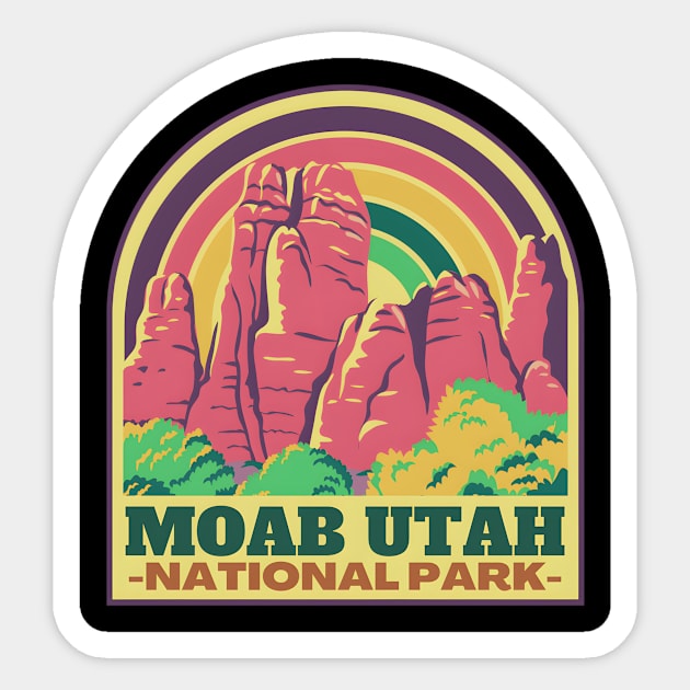2" Retro Moab Sticker, Decal, Vintage, Travel, Adventure, Arches - Foto 3
